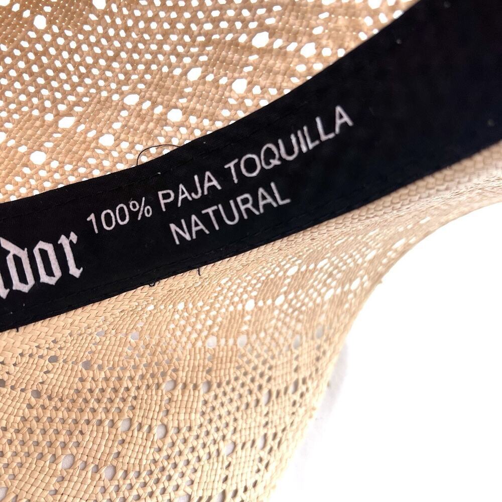 Montecristi Hats Ecuador Straw Floppy Wide Brim Sun Hat Colorful Details - Picture 10 of 10